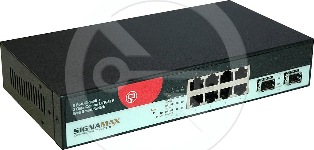 300-7306GE2GC Signamax web managed rackmount switch, 6x 1G + 2x 1G Combo, 9" 300-7306GE2GC Signamax web managed rackmount switch, 6x 1G + 2x 1G Combo, 9"