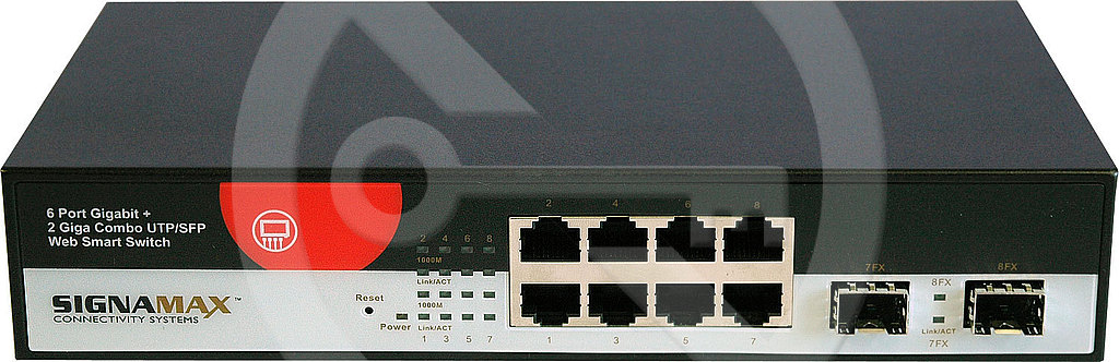 300-7306GE2GC Signamax web managed rackmount switch, 6x 1G + 2x 1G Combo, 9" 300-7306GE2GC Signamax web managed rackmount switch, 6x 1G + 2x 1G Combo, 9"
