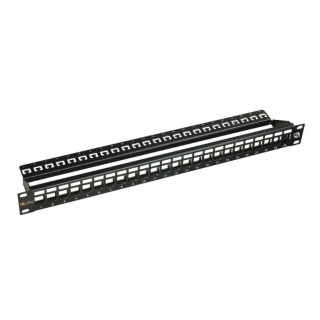 Nieobsadzony Patch panel Solarix 24xRJ45 1U 10G STP