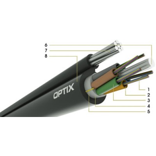 Kabel światłowodowy 72J Optix S-XOTKt - OPTIX FIBER CABLE GYTC8Y (S-XOTKt) 72 x 9/125 ITU G.652D 4.0kN