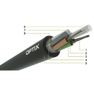 Kabel swiatlowodowy 24J Optix Z-XOTKtd - OPTIX FIBER CABLE GYFTY (Z-XOTKtd) 24 x 9/125 ITU Fujikura G.652D 1.5-3kN