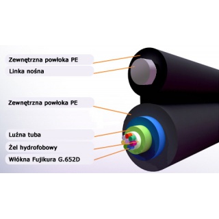 Kabel światłowodowy 8J Optix S-XOT Ktc - OPTIX FIBER CABLE GYXTC8Y (S-XOTKtc) 8 x 9/125 ITU G.652D