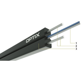 Kabel światłowodowy 2J Optix ZW-NOTKSdp - OPTIX FIBER CABLE GJXFH (ZW-NOTKSdp) 2 x 9/125 ITU G.657A