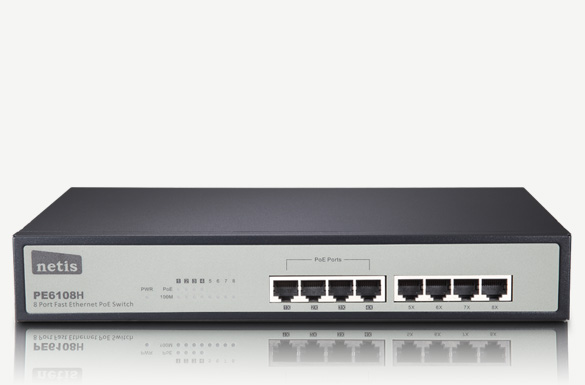 Netis PE6108 8 Port Fast Ethernet PoE Switch/8 Port PoE/802.3af Netis PE6108 8 Port Fast Ethernet PoE Switch/8 Port PoE/802.3af