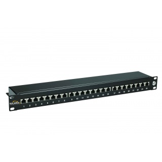 Patch panel Solarix 24 x RJ45 CAT5E STP z wspornik