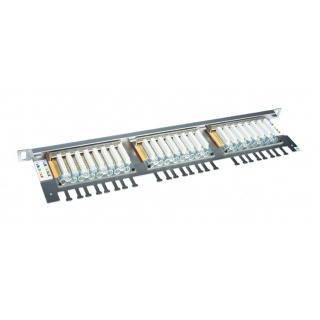 Patch panel Solarix 24xRJ45 CAT6 STP z wsporn 0,5U