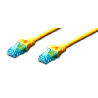 Patchcord UTP Kat.5e 0,25m żółty