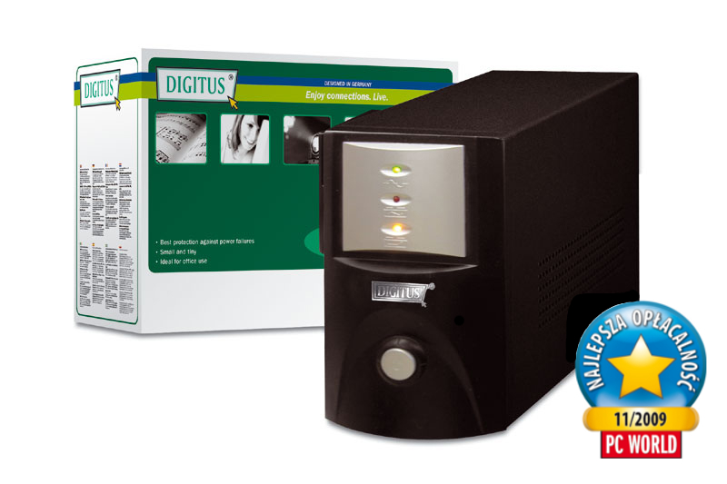 UPS Eco Line 1000VA Line Interaktive czarny UPS Eco Line 1000VA Line Interaktive czarny