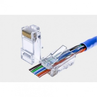 Wtyk RJ45 kat.5e UTP przelotowy